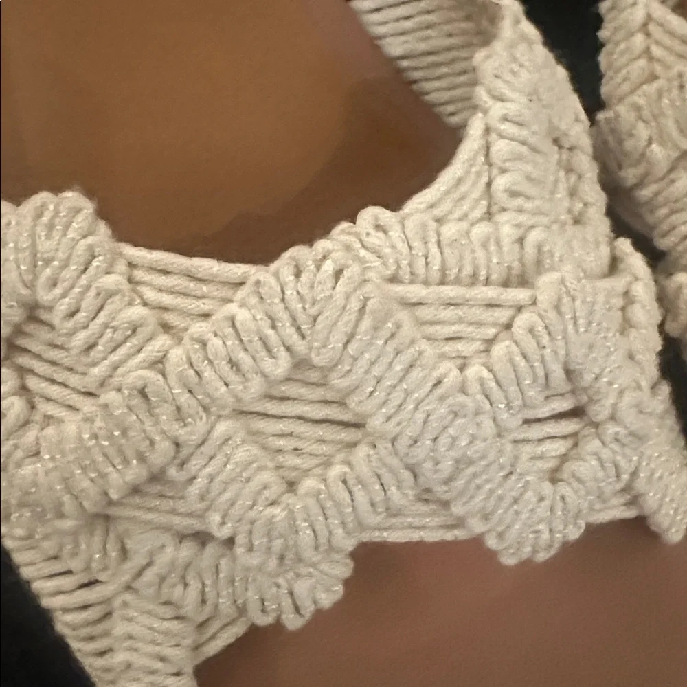 Lucky Brand Women's Crochet Cream and Tan Wedge Sandals